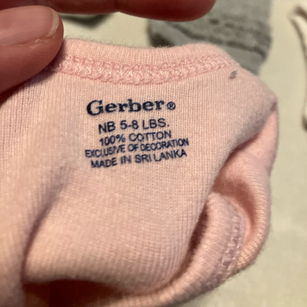 Gerber Pink and Gray Outfit Set - Birds & Love - Picture 3 of 7